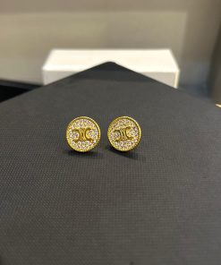 Alternative view of Celine Logo Gold Earrings