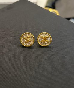 Celine Logo Gold Earrings