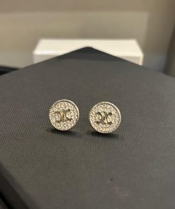 Celine Logo Silver Earrings
