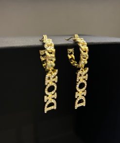 DR Chain Hoop Earrings