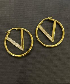 V Logo Hoop Earrings
