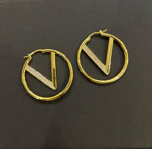 V Logo Hoop Earrings