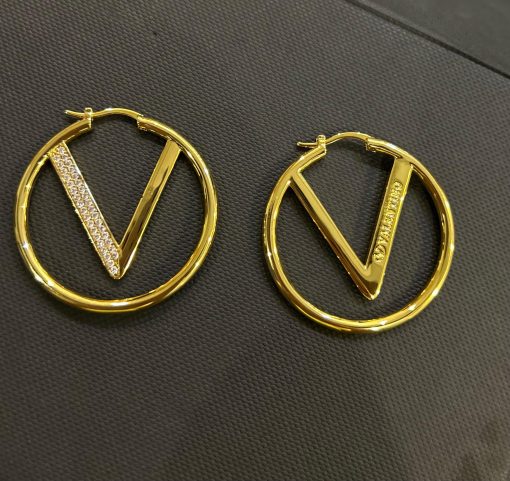 V Logo Hoop Earrings - Image 2