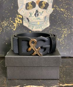 DG Black Leather Belt