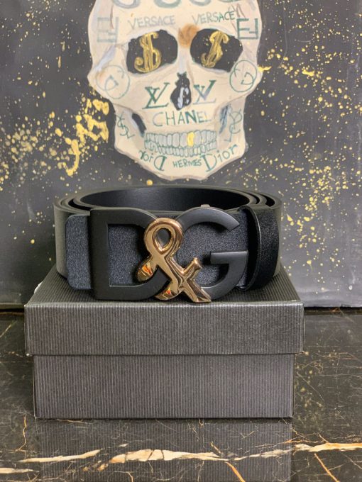 DG Black Leather Belt