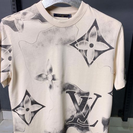Louis V Cream Watercolor T Shirt - Image 3