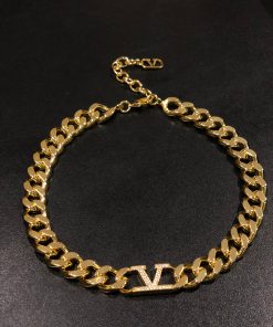 Alternative view of V Logo Crystal Necklace