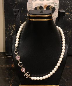 Chanel Heart Pearl Necklace