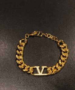 V Logo Gold Bracelet