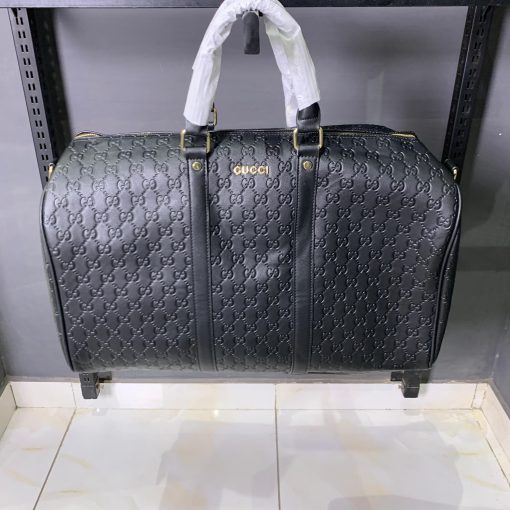 GC Black Embossed Monogram Travel Bag
