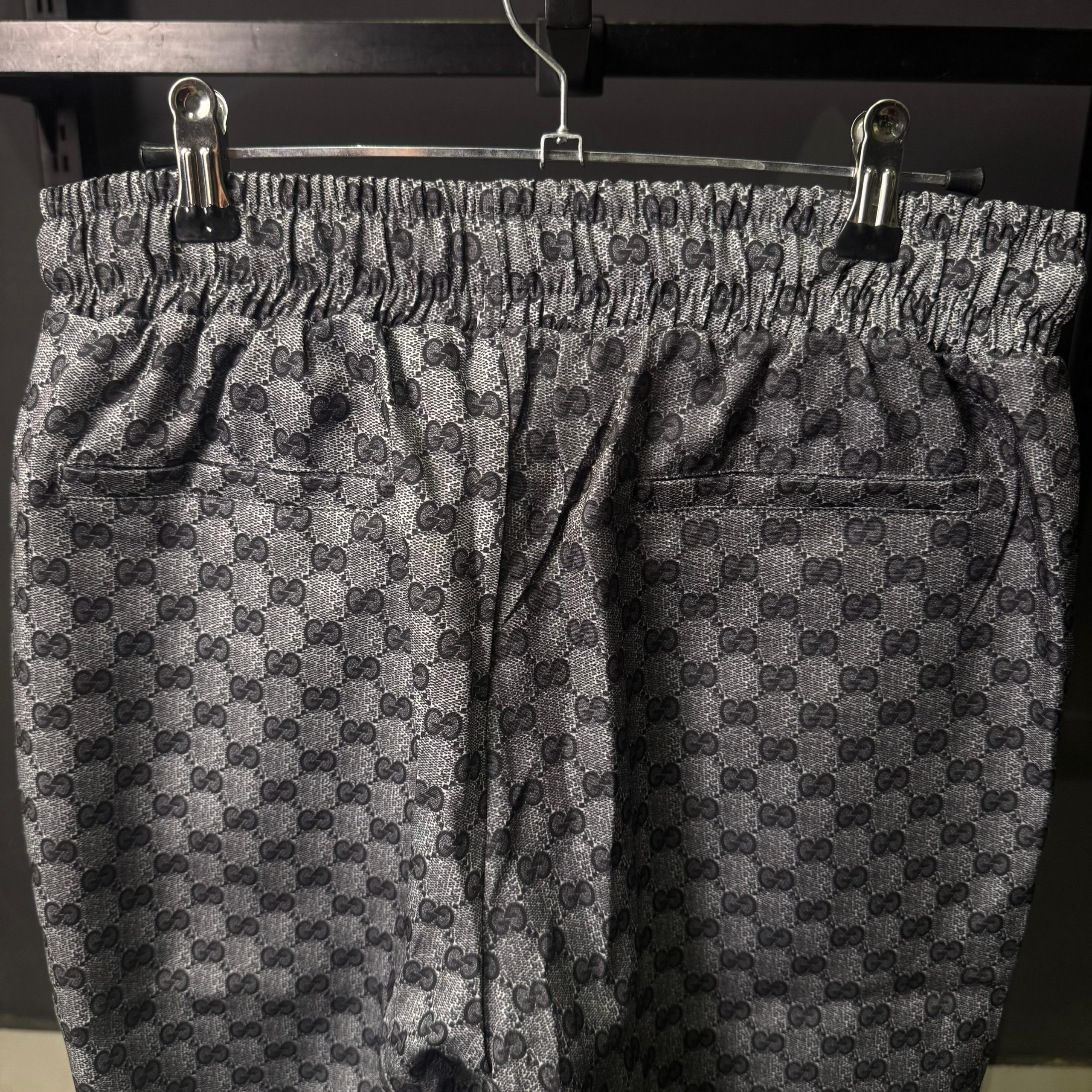 GC Monogram Cotton Track Pants Grey - Image 3