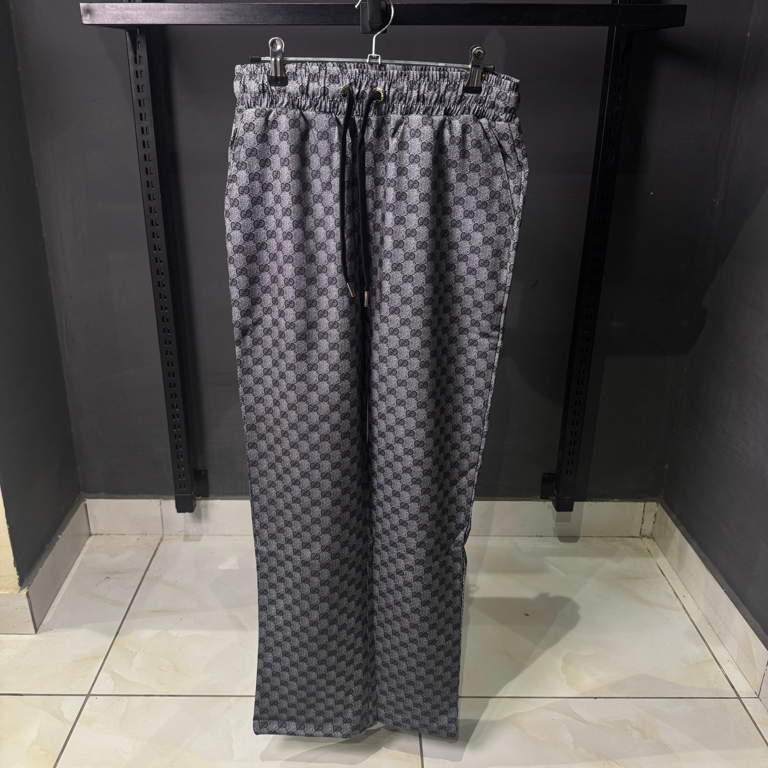 GC Monogram Cotton Track Pants Grey