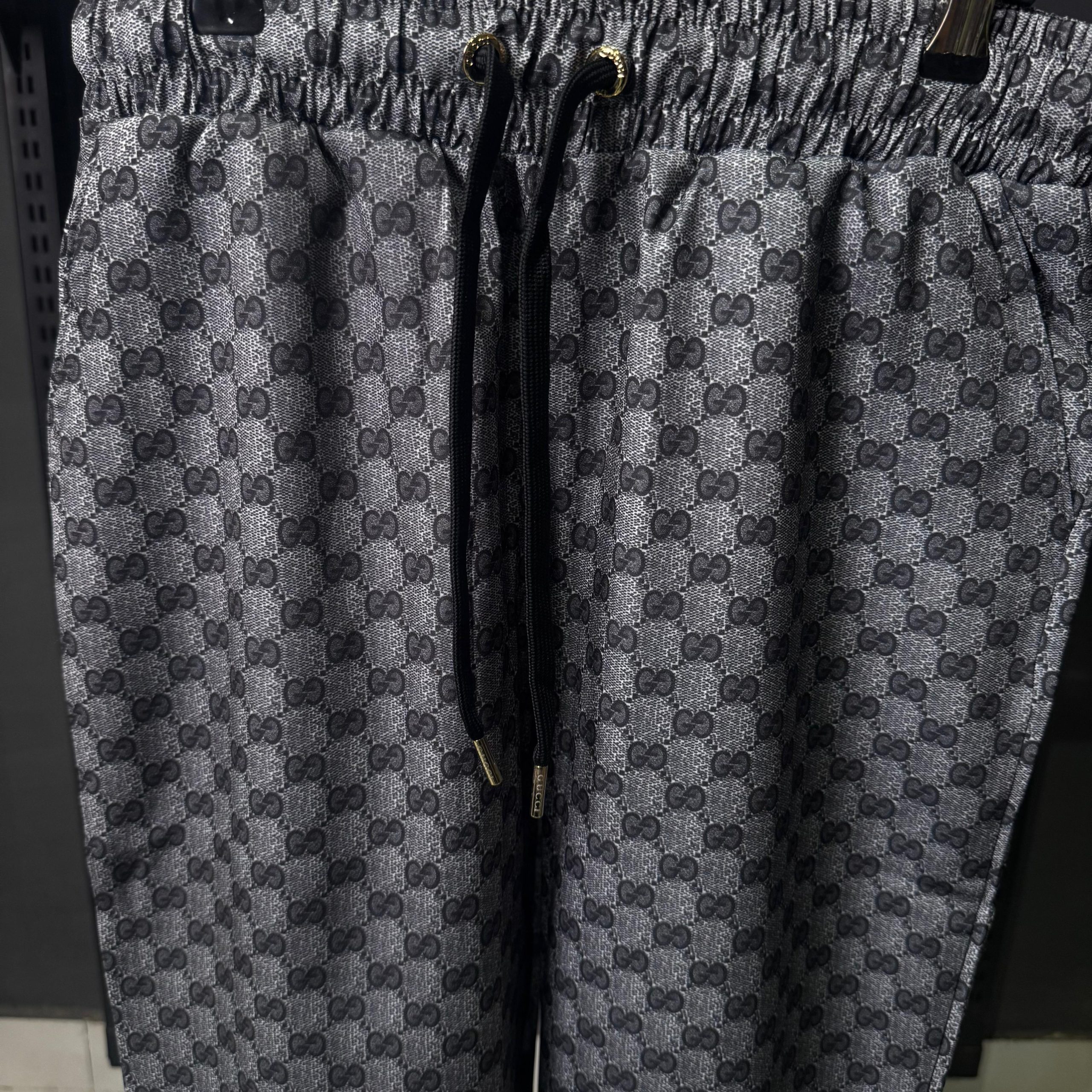 GC Monogram Cotton Track Pants Grey - Image 2