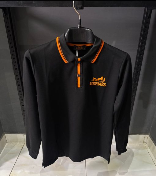 HRM Black Long Sleeve Polo Shirt