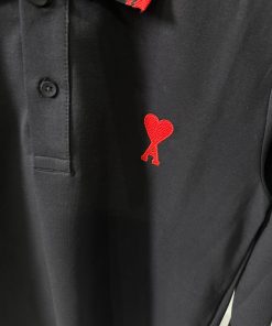 Alternative view of AMI Paris Black Long Sleeve Polo Shirt