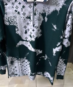 Alternative view of Louis V Green Monogram Long Sleeve Polo Shirt