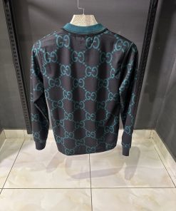 Alternative view of GC Black Green Monogram Long Sleeve Polo Shirt