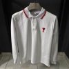 AMI Paris White Long Sleeve Polo Shirt