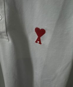 Alternative view of AMI Paris White Long Sleeve Polo Shirt