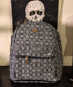 Coach Signature Backpack Monogram Gray
