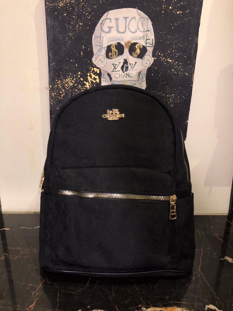 Coach Signature Backpack Monogram Black