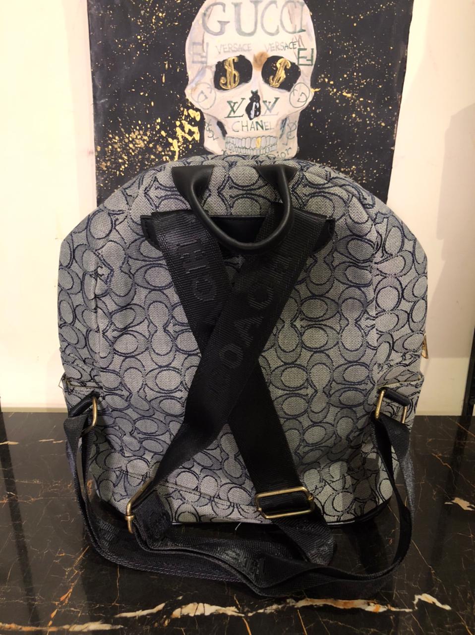 Coach Signature Backpack Monogram Gray - Image 2