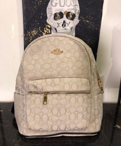 Coach Signature Canvas Backpack Monogram Cream