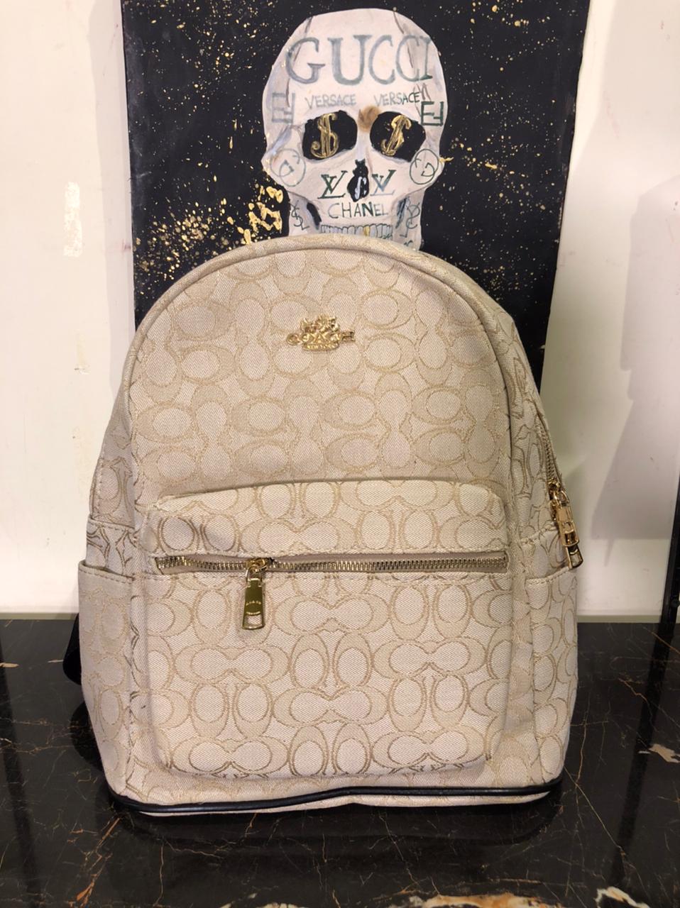 Coach Signature Canvas Backpack Monogram Cream