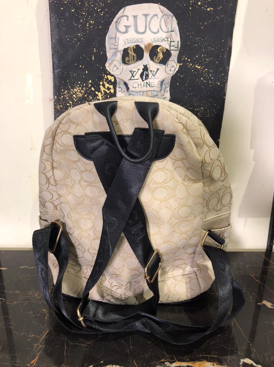 Coach Signature Canvas Backpack Monogram Cream - Image 2