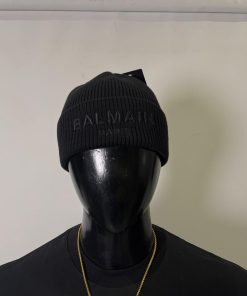 BLM Paris Black Ribbed Knit Beanie