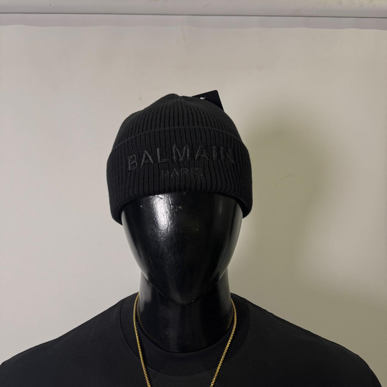 BLM Paris Black Ribbed Knit Beanie