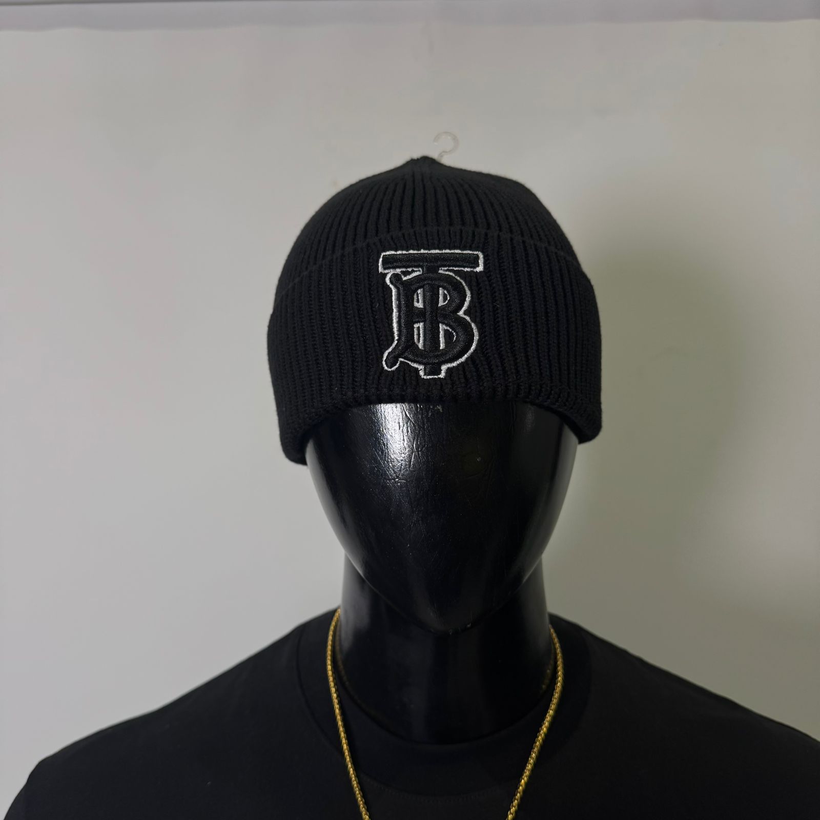 BR Monogram TB Logo Knit Beanie Black