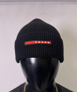 PD Linea Rossa Ribbed Knit Beanie Black
