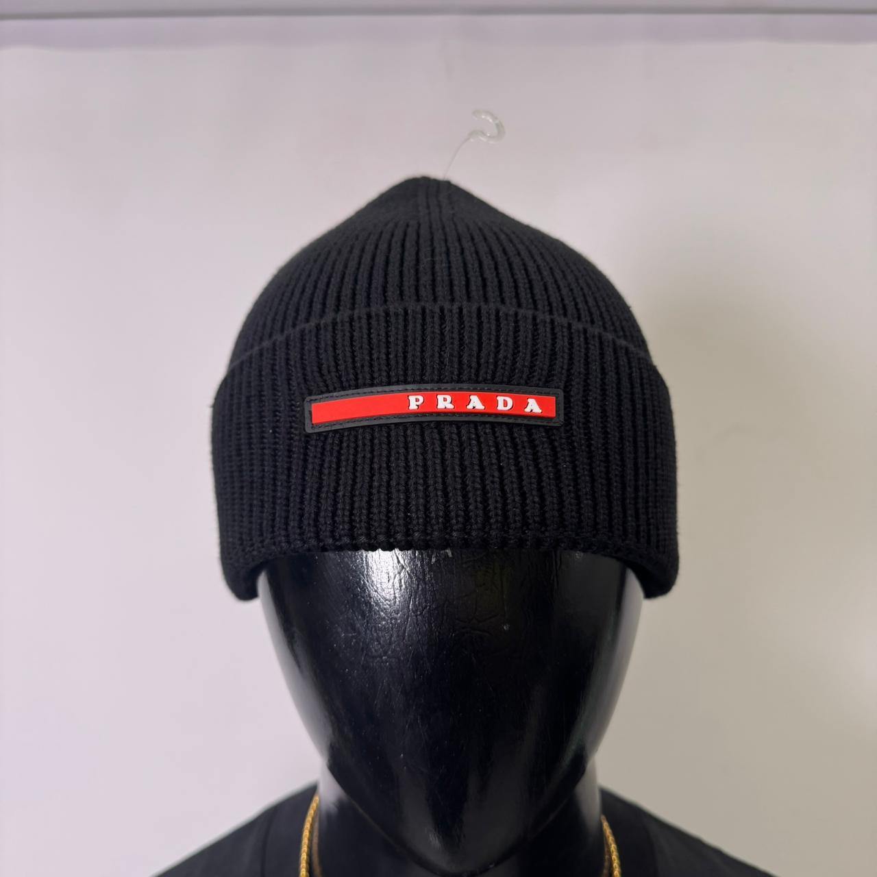 PD Linea Rossa Ribbed Knit Beanie Black