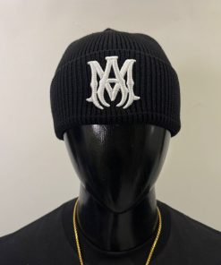 AR Gothic Logo Knit Beanie Black