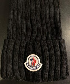 Alternative view of MN Black Ribbed Wool Beanie