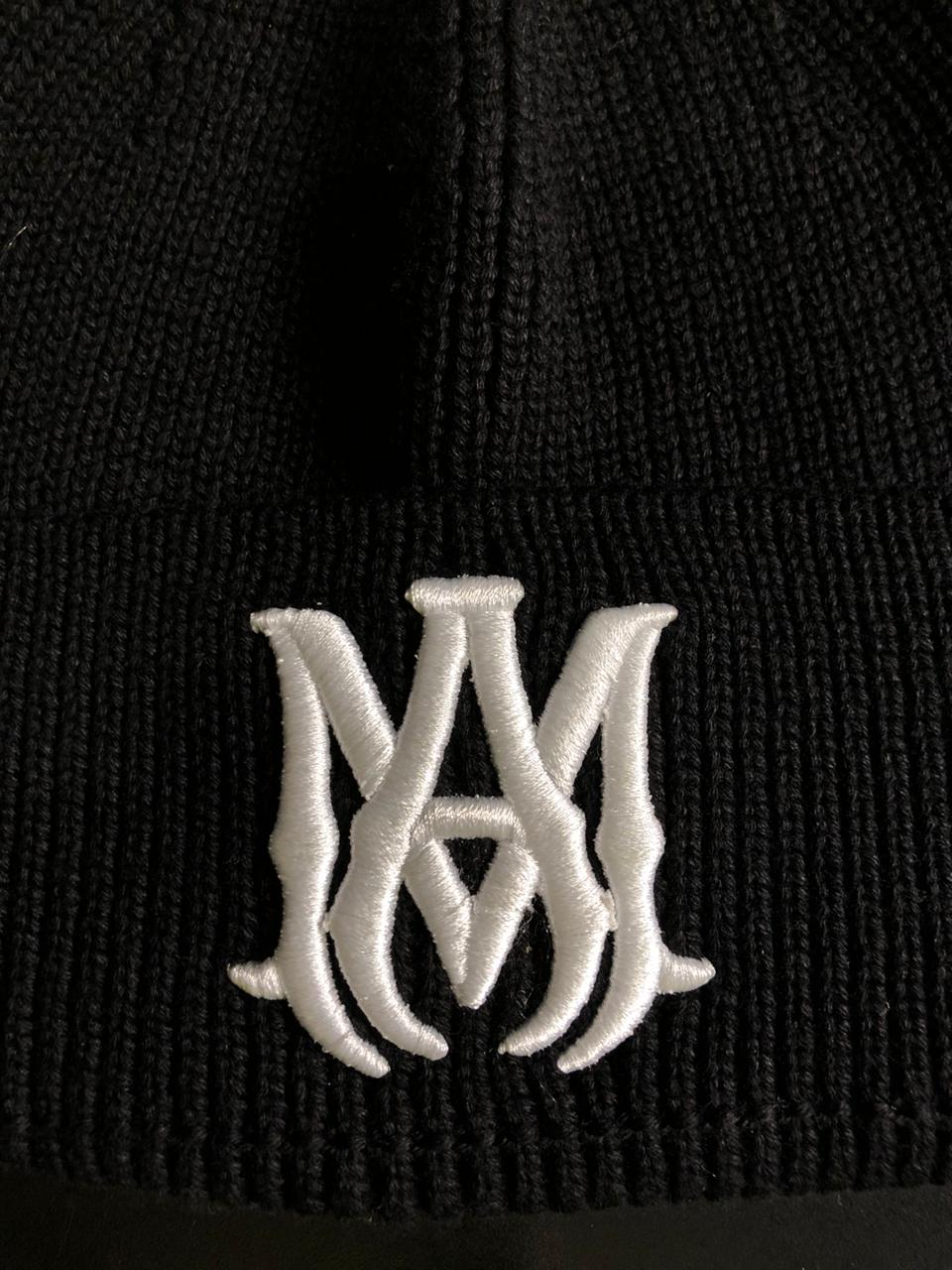 AR Gothic Logo Knit Beanie Black - Image 2