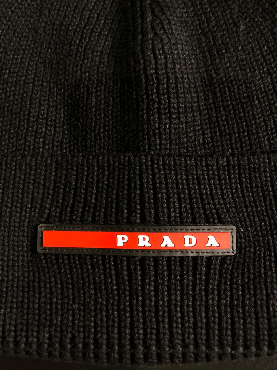 PD Linea Rossa Ribbed Knit Beanie Black - Image 2