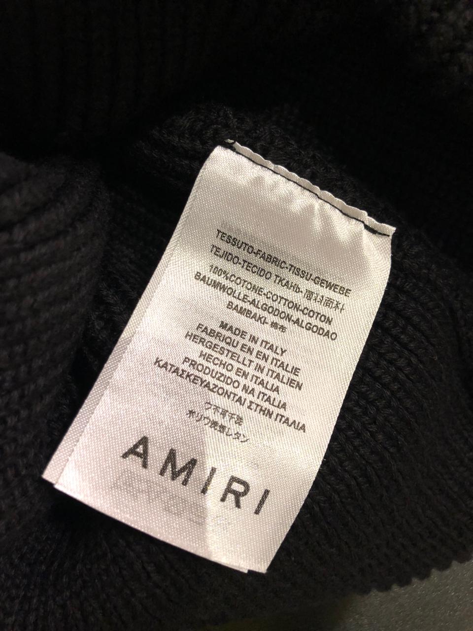 AR Gothic Logo Knit Beanie Black - Image 3