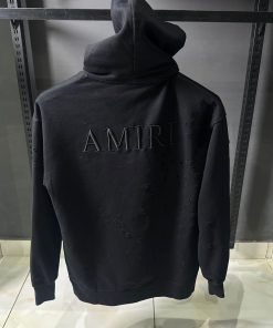Alternative view of AR Black Distressed Embroidered Hoodie