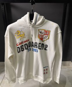DSQ2 White Canada Crest Logo Hoodie