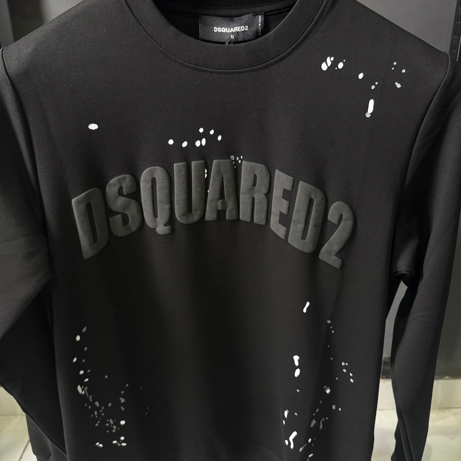 DSQ2 Black Logo Paint Splatter Sweatshirt - Image 2