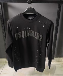 DSQ2 Black Logo Paint Splatter Sweatshirt