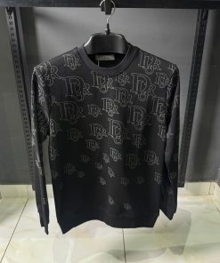 DR Black All Over Monogram Crewneck Sweatshirt