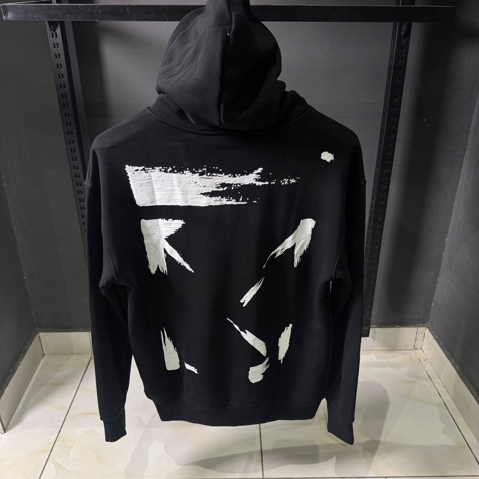 OFFW Black Minimalist Hoodie - Image 3