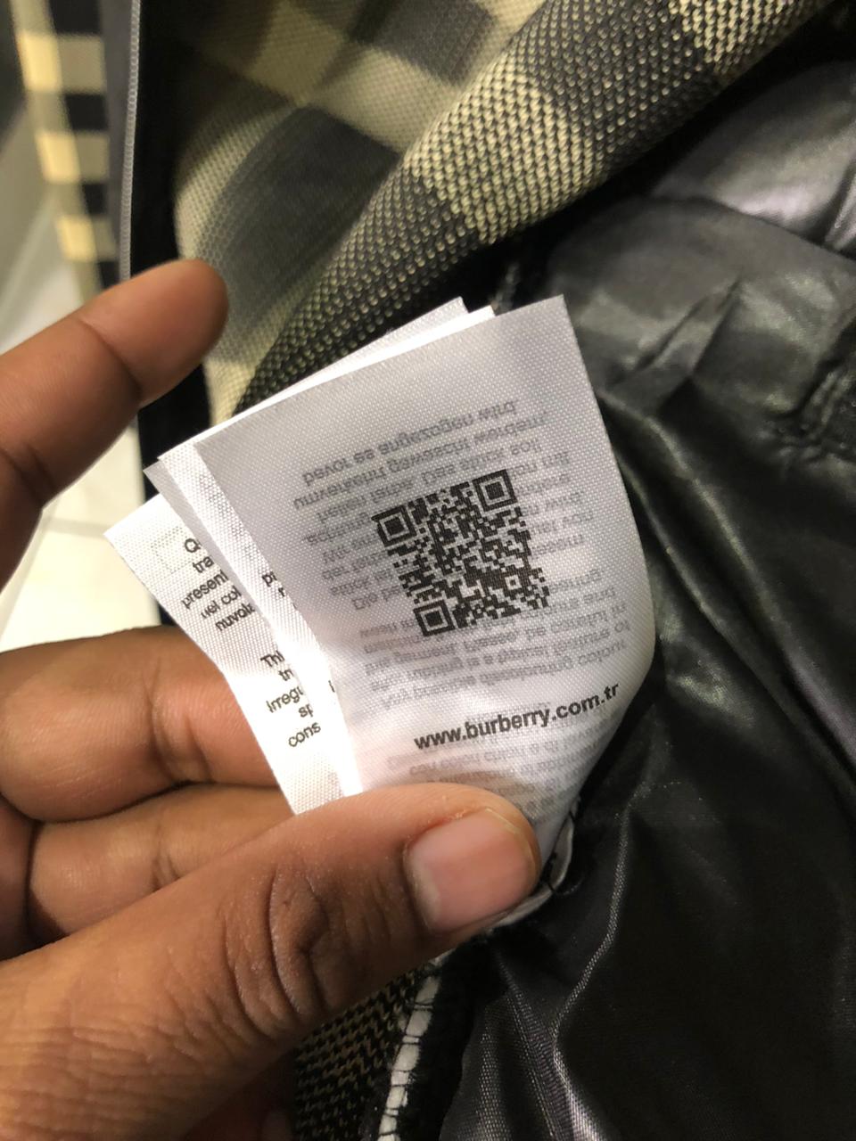 BR Style Check Sleeve Quilted Puffer Jacket - Image 7