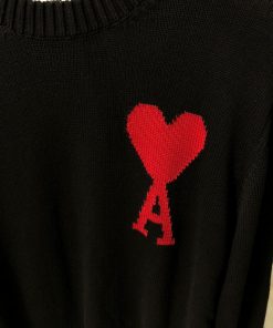 Alternative view of Ami Black Heart Logo Crewneck Sweater