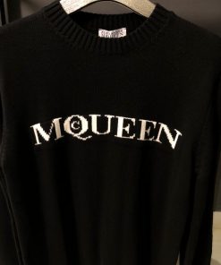 Alternative view of Alexander McQueen Black Logo Intarsia Knit Jumper