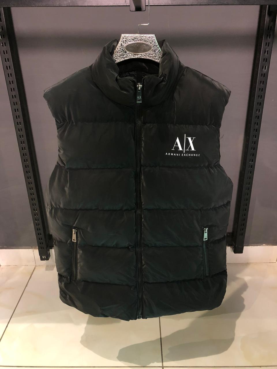 AR Exchange Black Puffer Sleeveless Vest