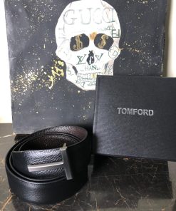 Alternative view of Tom Ford T Matt Black Buckle Leather Belt